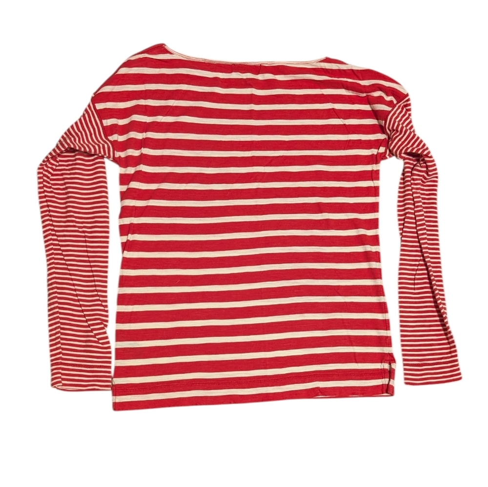LRL Lauren Ralph Lauren Jeans Co. Red White Striped Long Sleeve Shirt - Picture 2 of 6